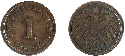 1897 - 1 Pfennig